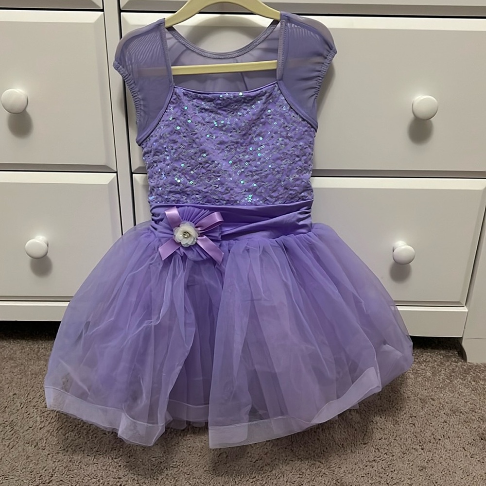 Girls Ballet Costume with Flower hair clip and garment bag